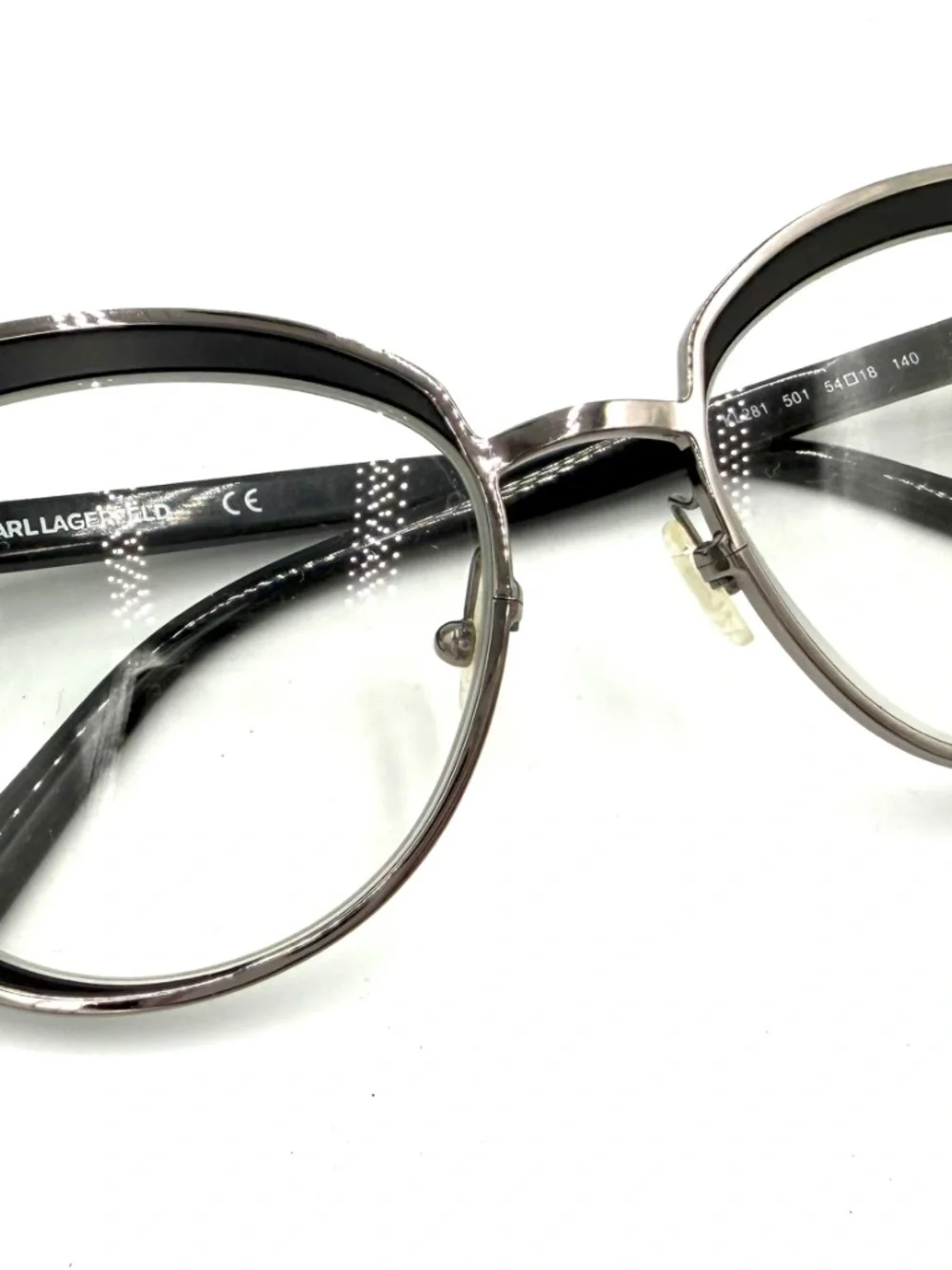 Karl Lagerfeld KL281 501 Black Gunmetal Cat Eye Eyeglasses 54-18-140